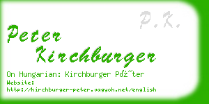 peter kirchburger business card